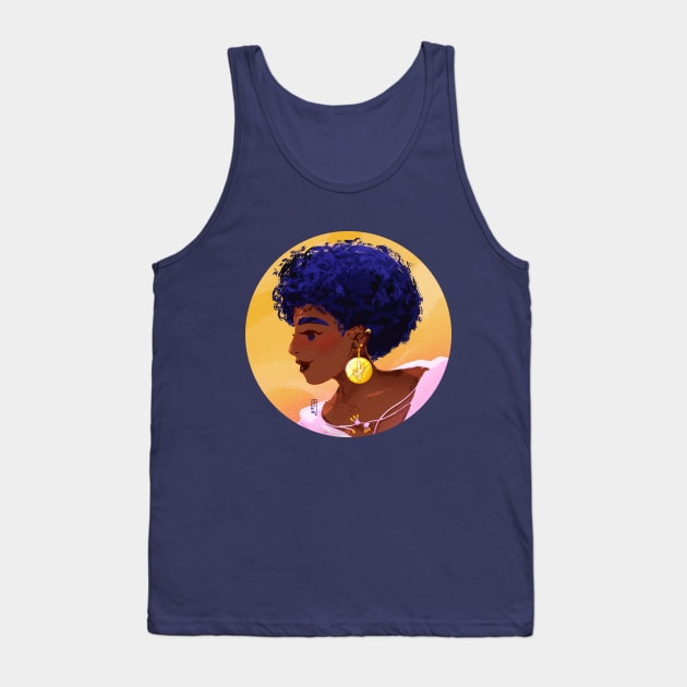 Golden Cactus_RoundVersion Tank Top by kjm.illustrations